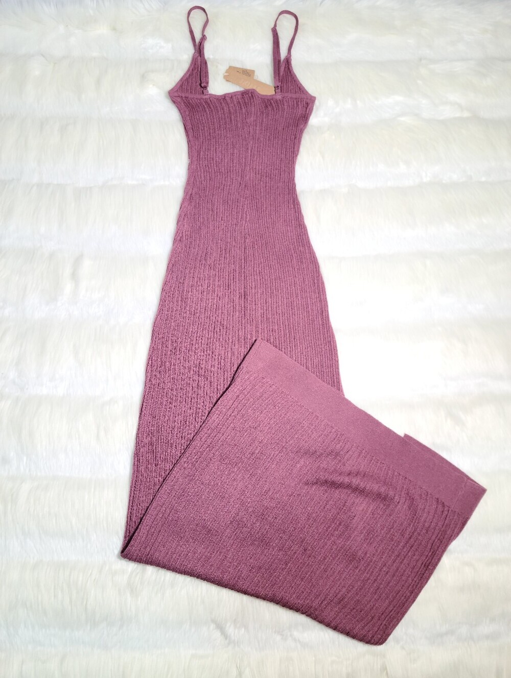 SKIMS Sheer Knit Midi Dress Purple Beet Women Small NEW - Picture 4 of 9